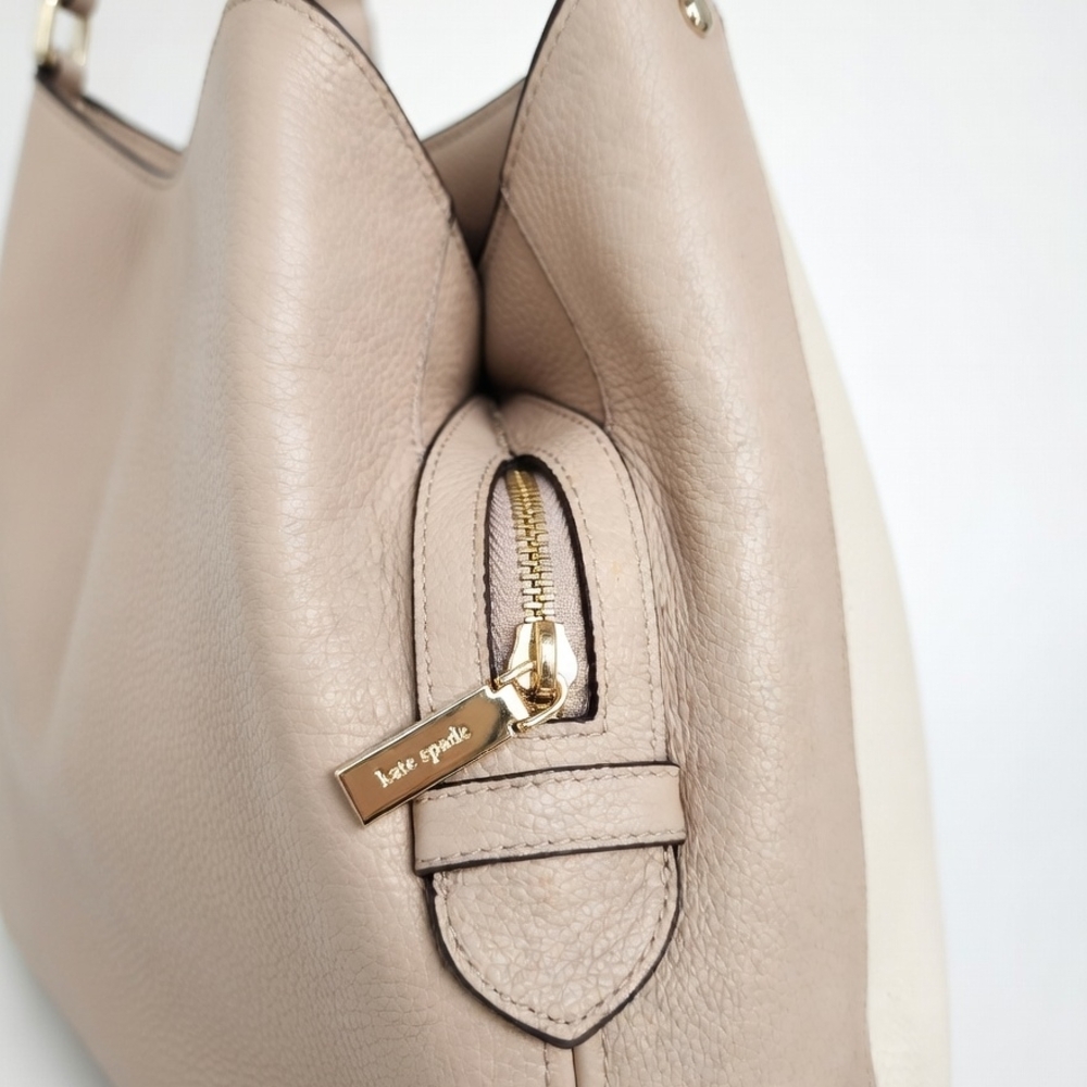 Authentic Kate Spade New York Two-Tone Pebbled Leather Shoulder Bag Cre Ta - Picture 4 of 12